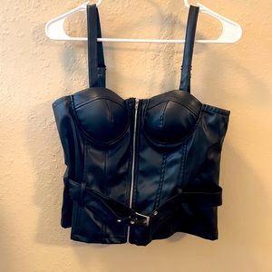 XL Black Bustier crop top